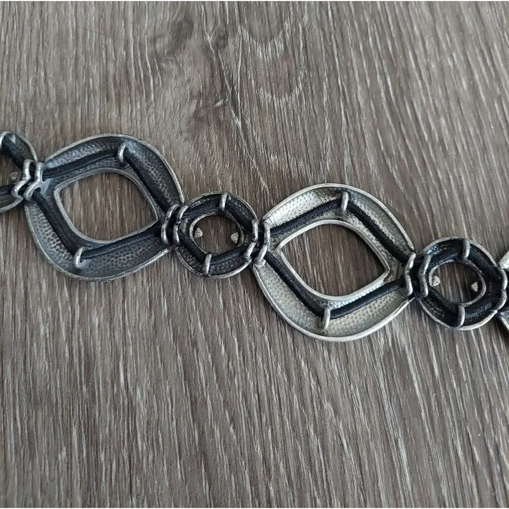Vintage Silver Tone Stretch Link Waist Belt 39.5